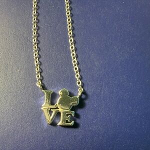Disney Silver Love Pendant Necklace